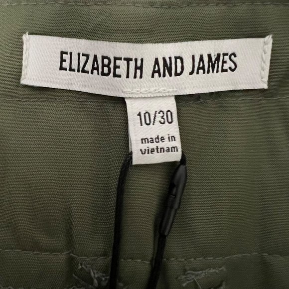 Elizabeth and James Carey Womens Paper Bag High Waist Shorts Olive Green size 10 - Picture 10 of 14
